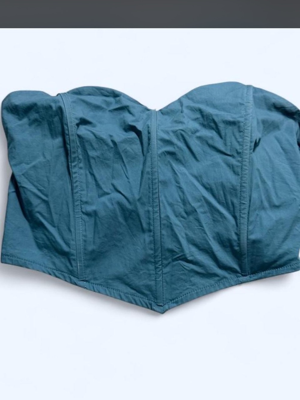 La Hearts Strapless Bustier Top in Teal